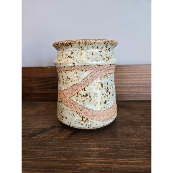 Handmade Rustic Studio Pottery Vase - Boho Speckled Stoneware - Picture 3 of 7